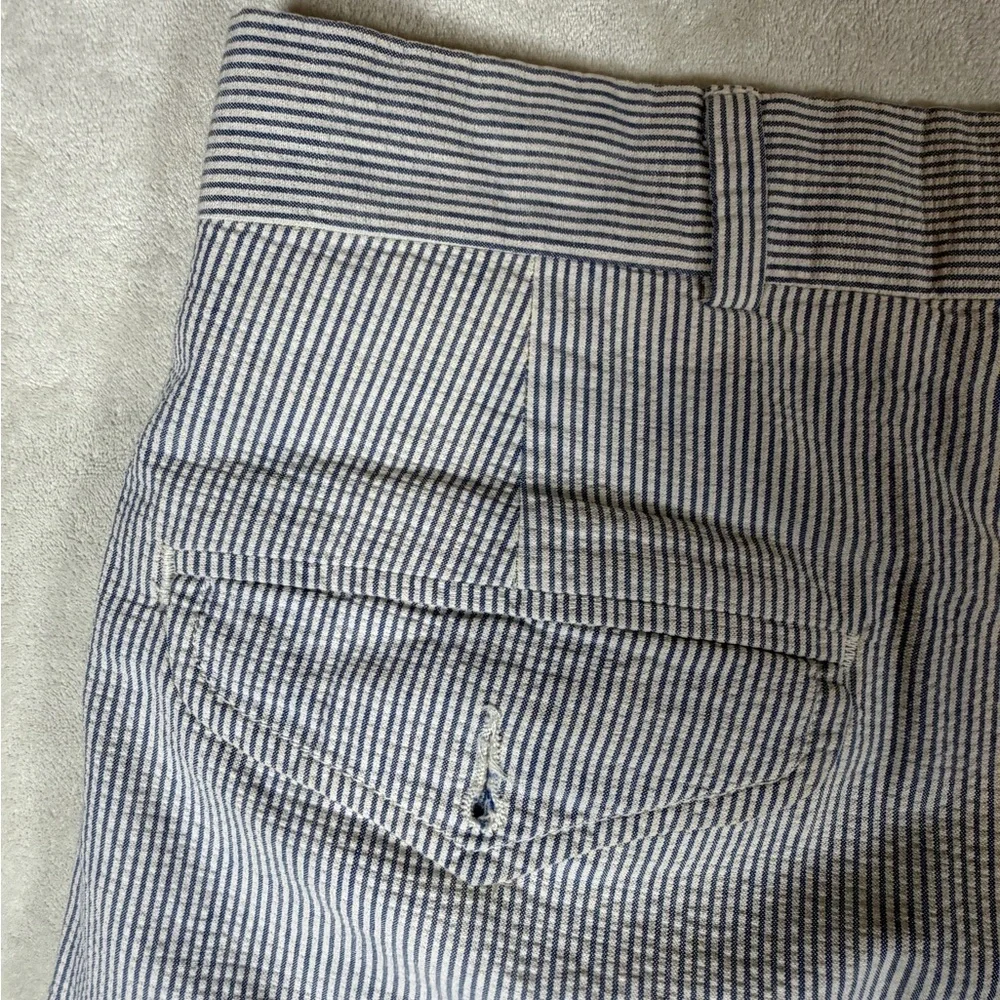 Polo Ralph Lauren 34W 29L Made in USA Cotton Seersucker Men's Gray Dress Pants